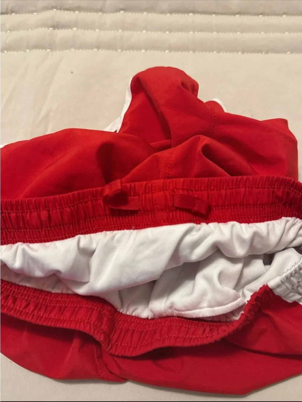 Nike Red & White Girls' Athletic Shorts